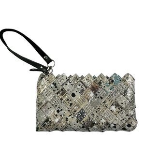 NAHUI OLLIN Candy Wrapper Purse Clutch Wristlet Newspaper Spatter